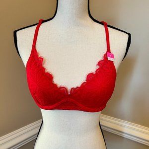 NWT PINK Victoria's Secret Date Lightly Lined Bralette in Red Size S